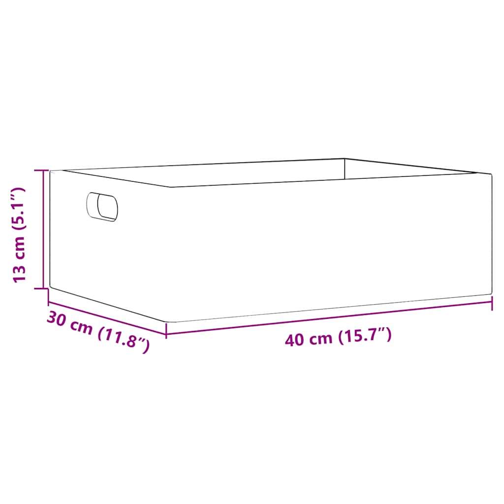 Drvena kutija s ručkama crna 40x30x13 cm puno drvo bor