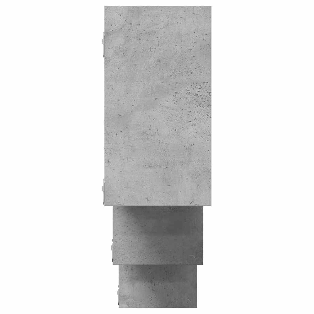 Zidna polica siva boja betona 159x18x66 cm konstruirano drvo