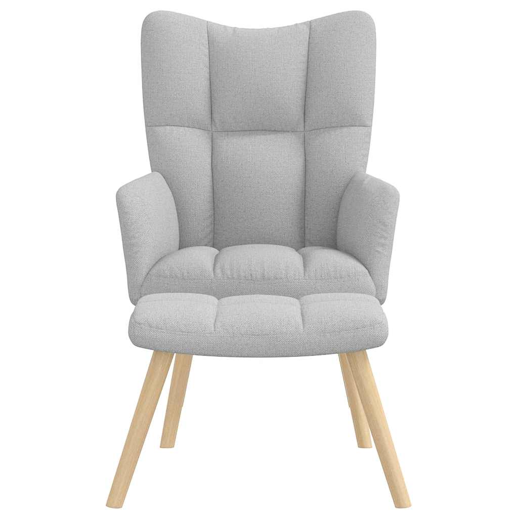 Stolica za opuštanje s tabureom za noge Cloud Grey tkanina