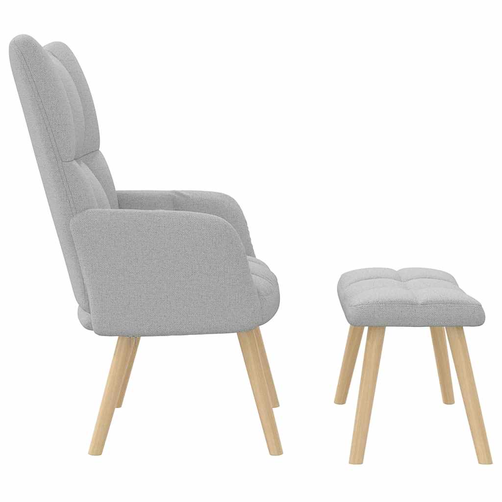 Stolica za opuštanje s tabureom za noge Cloud Grey tkanina