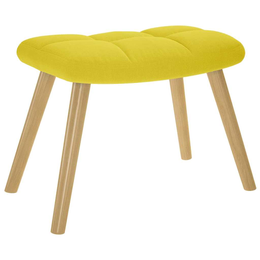 Stolica za ljuljanje s tabureom za noge svjetložuta tkanina