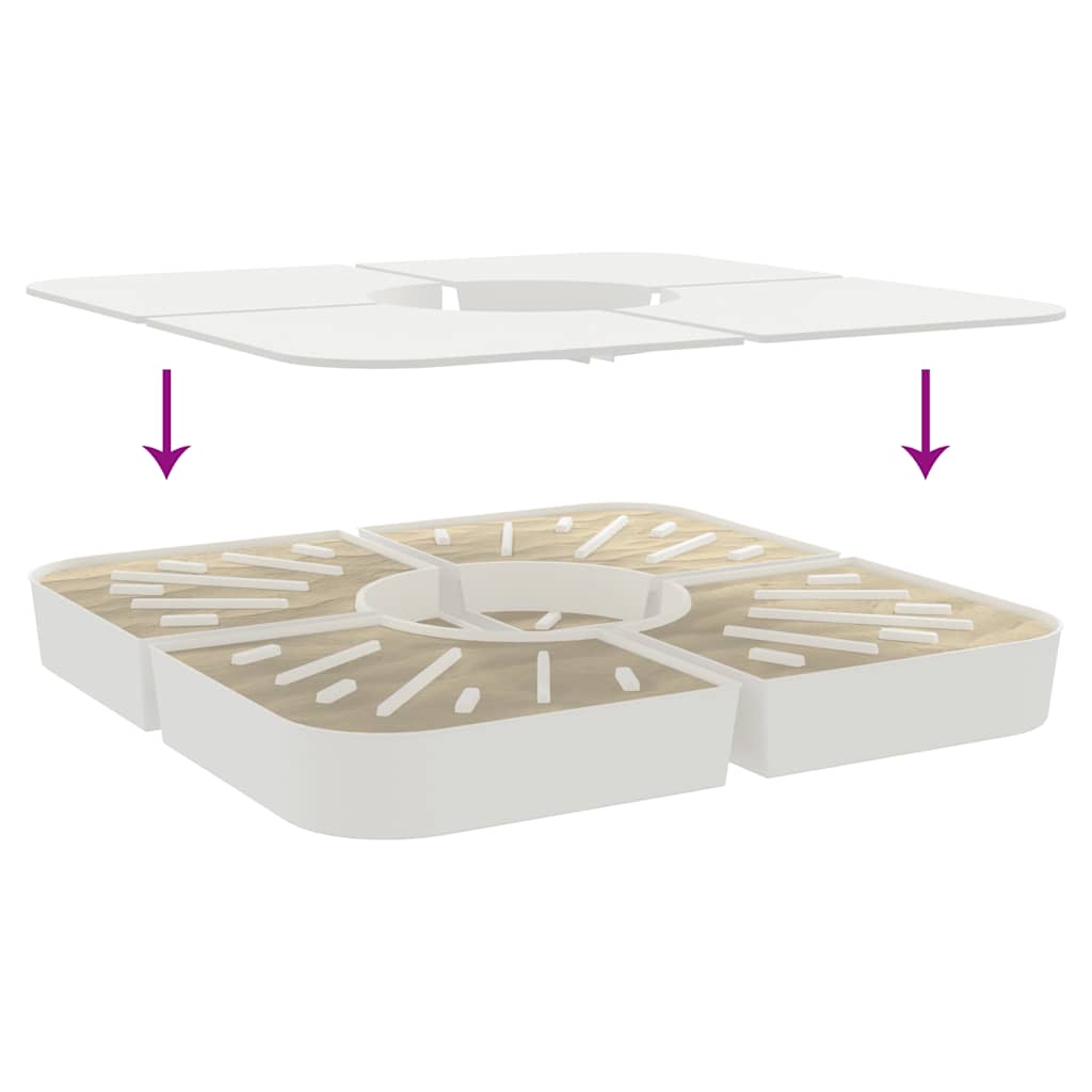 4-dijelni set suncobrana za križni suncobran 100 kg PP