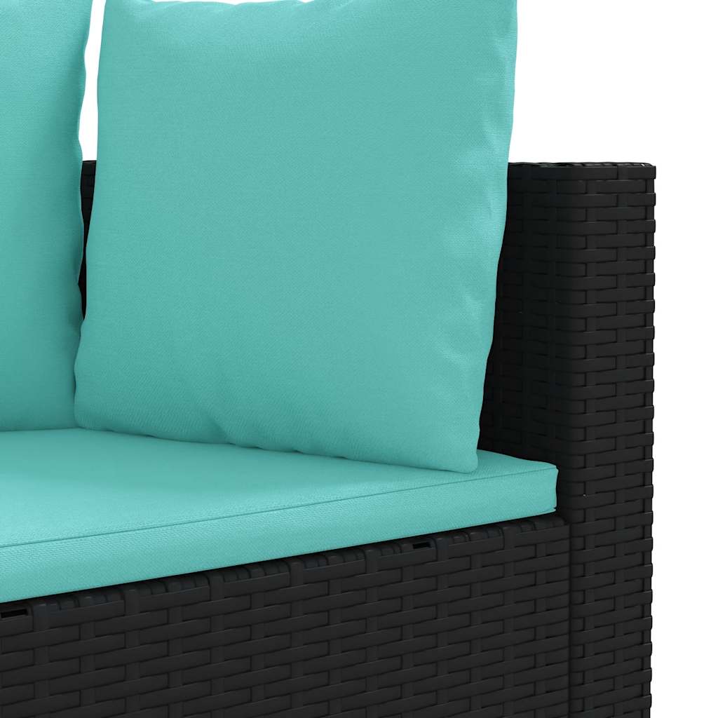 4-dijelni set vrtnih sofa od poliratana s jastucima crni