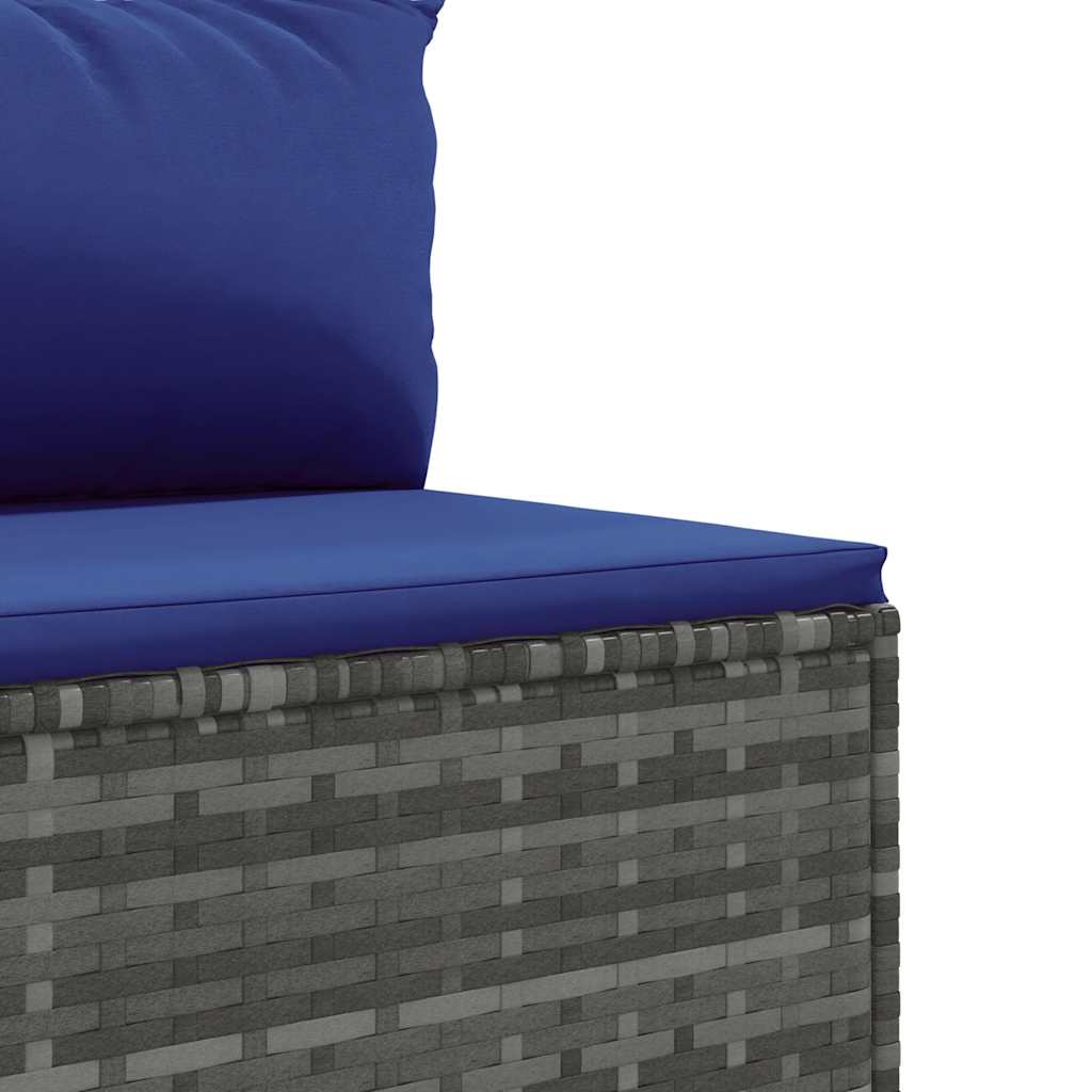 4-dijelni set vrtnih sofa od poliratana s jastucima sivi