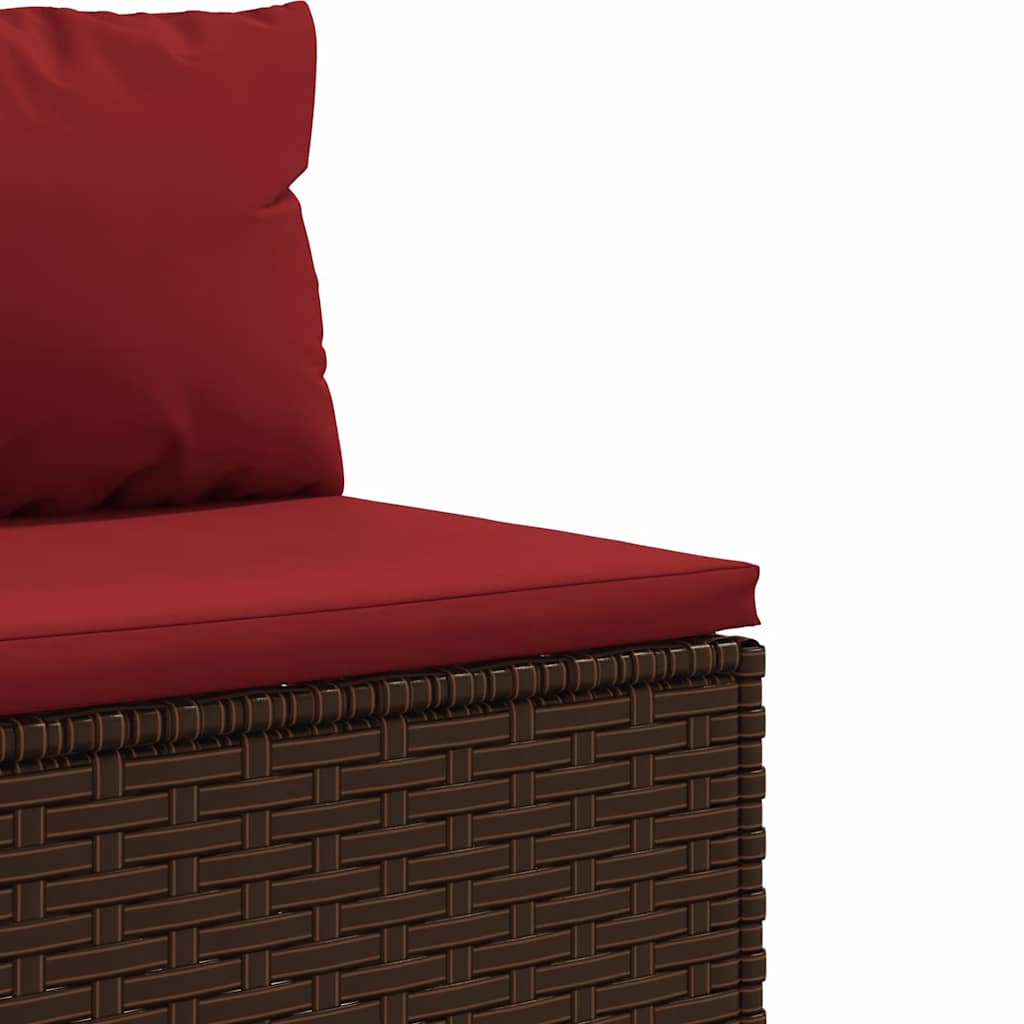 9-dijelni set vrtnih sofa s jastucima poliratan smeđi