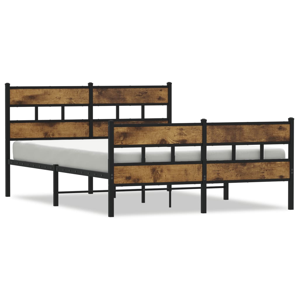 Metalni okvir kreveta bez madraca boja hrasta 150 x 200 cm