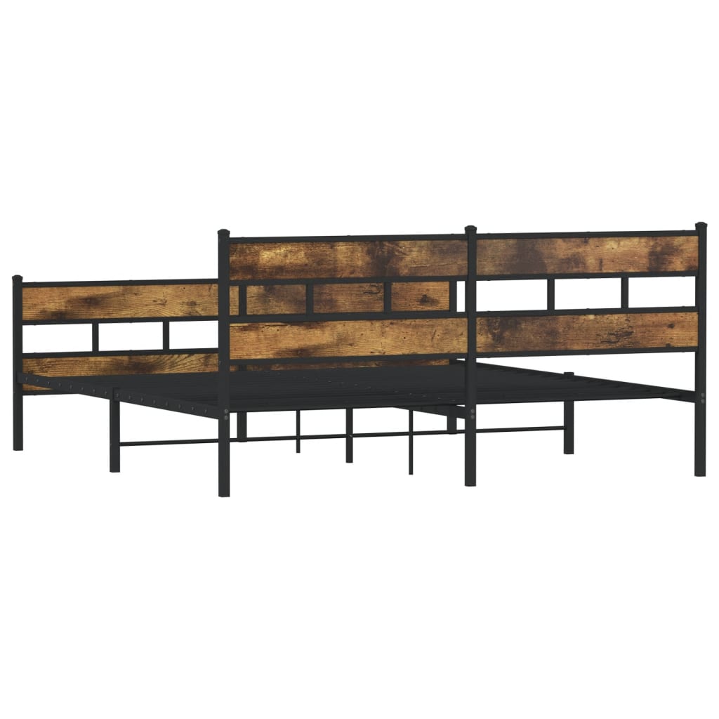 Metalni okvir kreveta bez madraca boja hrasta 180x200 cm