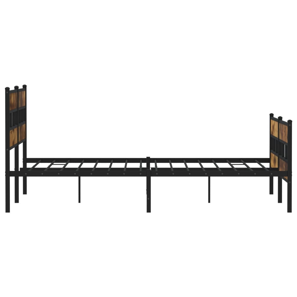 Metalni okvir kreveta bez madraca boja hrasta 193x203 cm