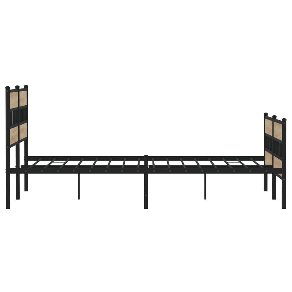 Metalni okvir kreveta bez madraca boja hrasta sonome 183x213 cm