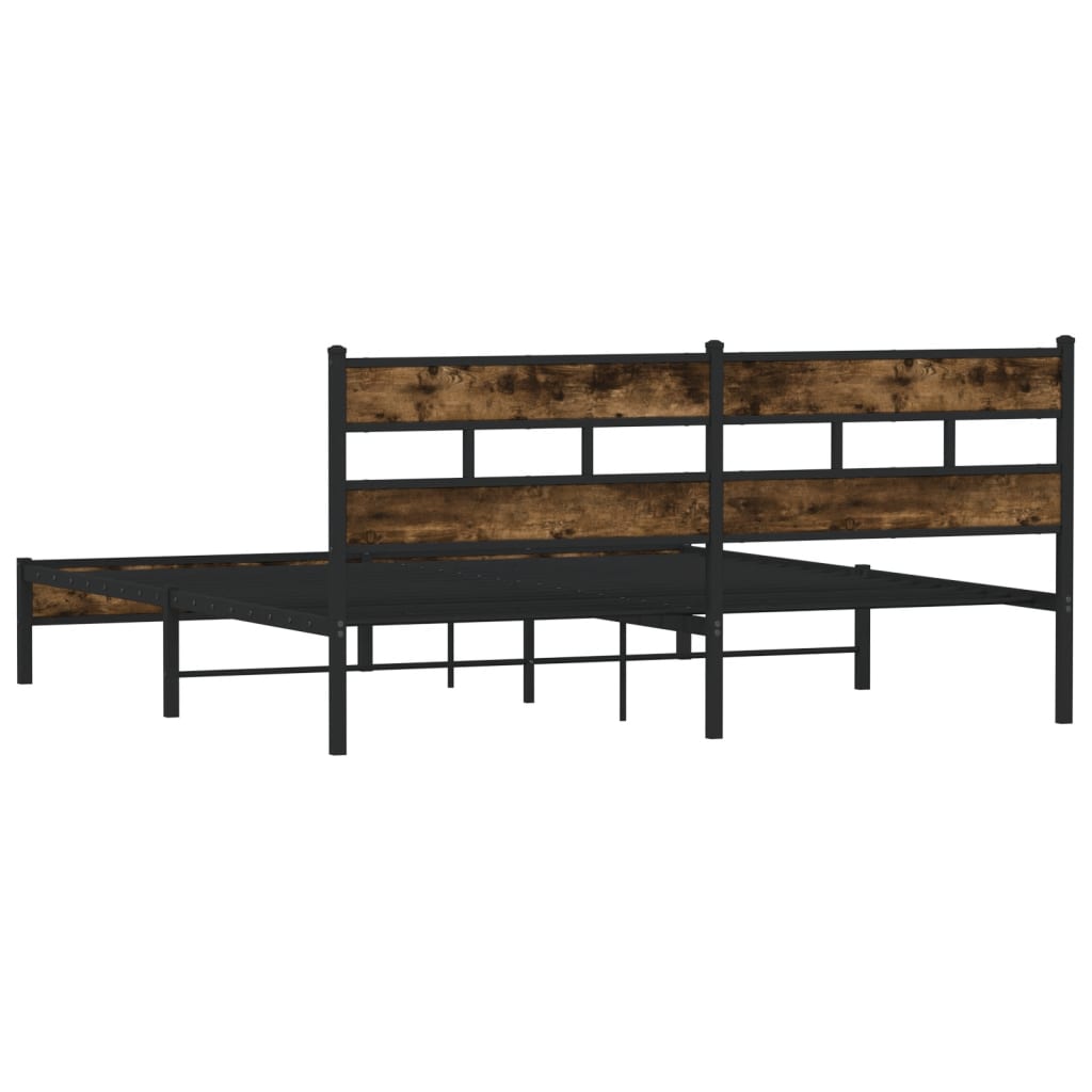 Metalni okvir kreveta bez madraca boja hrasta 183x213 cm