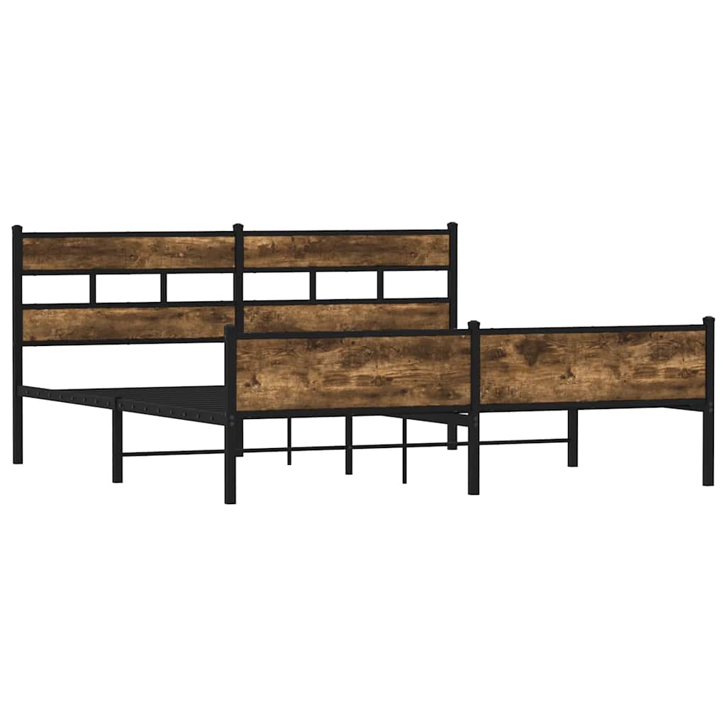 Metalni okvir kreveta bez madraca boja hrasta 183x213 cm