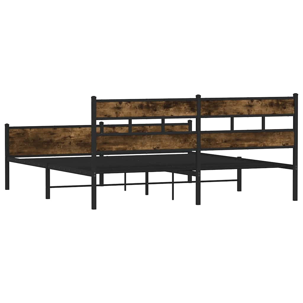 Metalni okvir kreveta bez madraca boja hrasta 183x213 cm