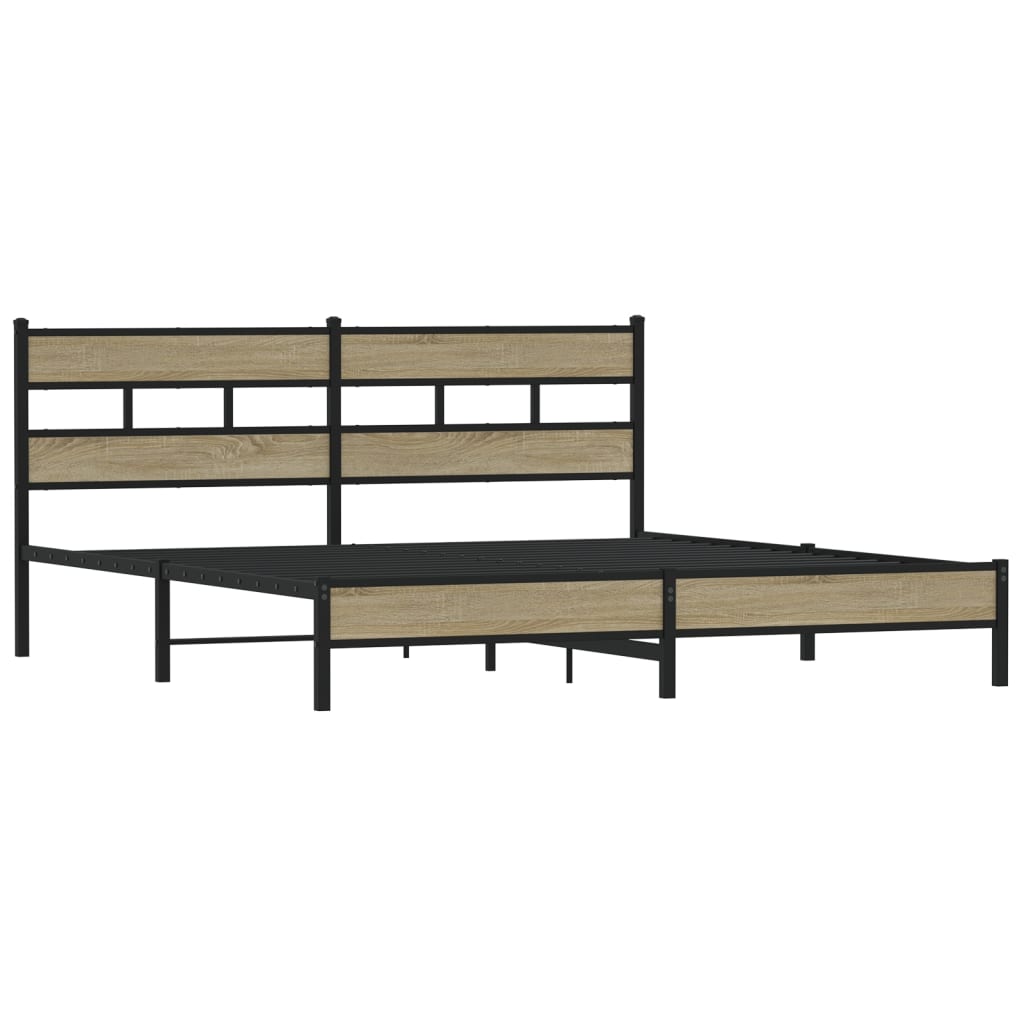 Metalni okvir kreveta bez madraca boja hrasta sonome 180x200 cm