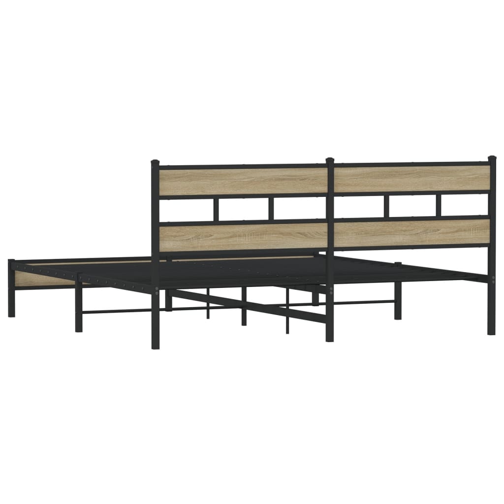 Metalni okvir kreveta bez madraca boja hrasta sonome 183x213 cm