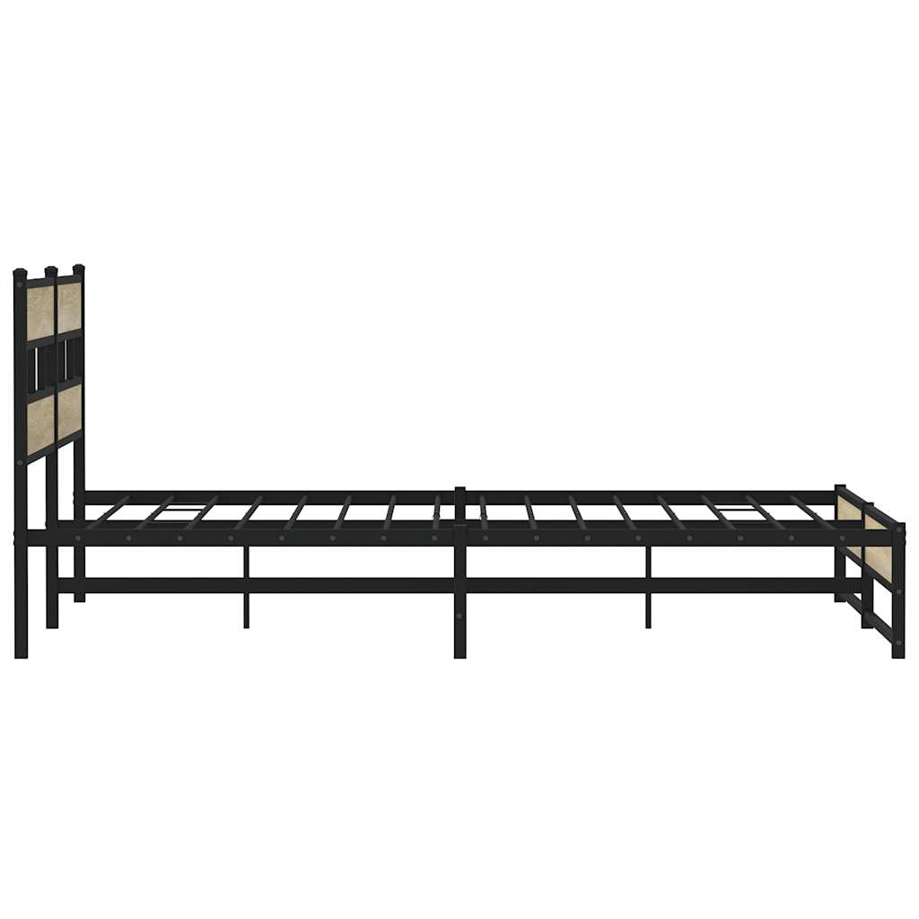 Metalni okvir kreveta bez madraca boja hrasta sonome 183x213 cm