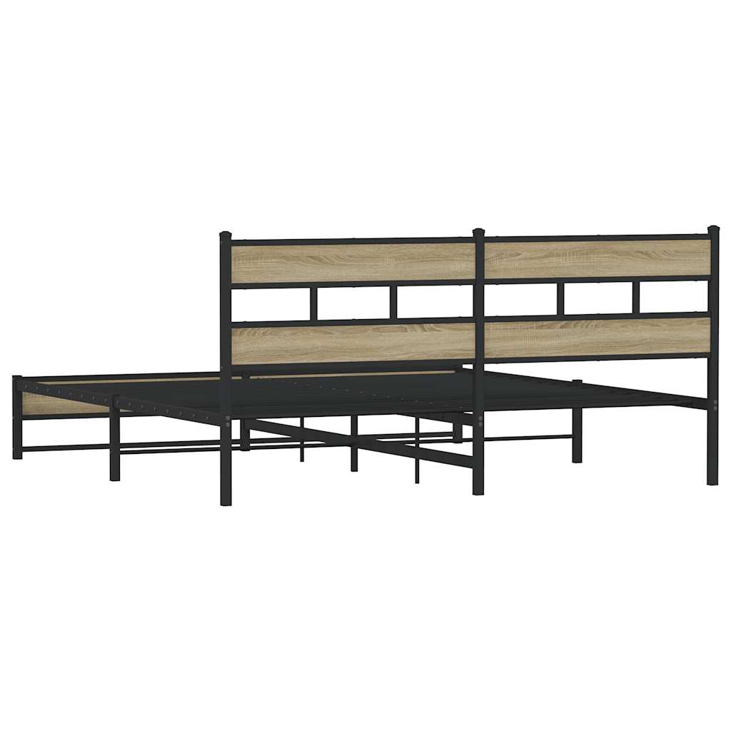 Metalni okvir kreveta bez madraca boja hrasta sonome 183x213 cm