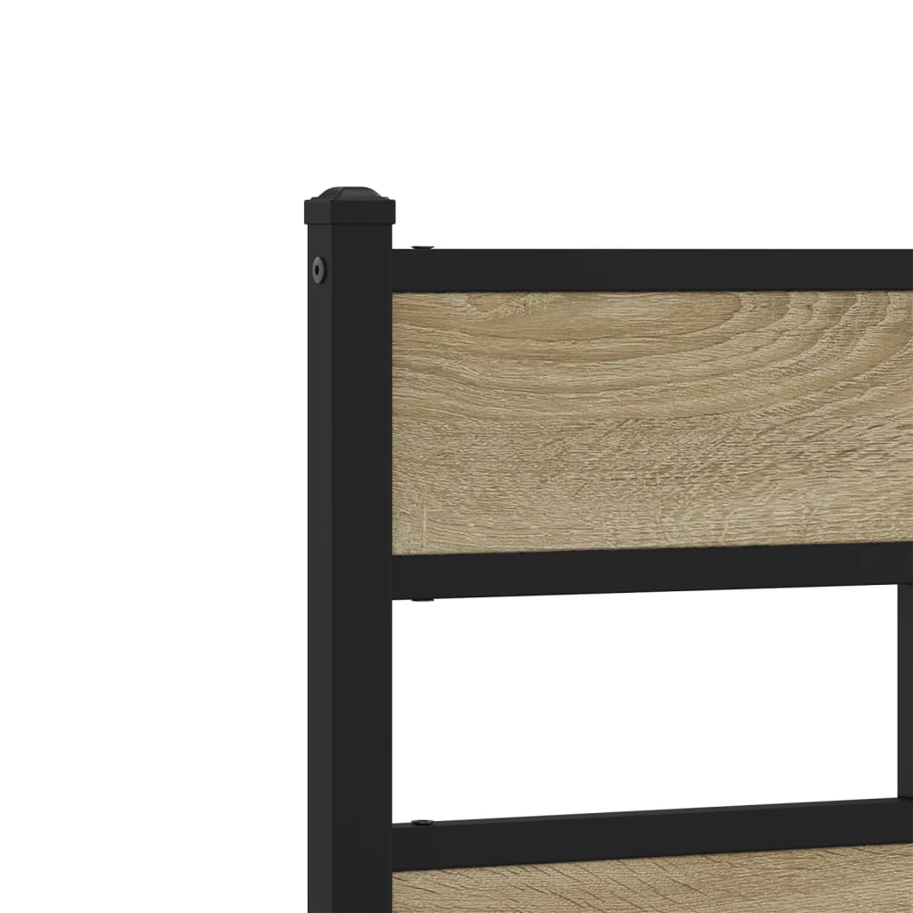 Metalni okvir kreveta bez madraca boja hrasta sonome 200x200 cm