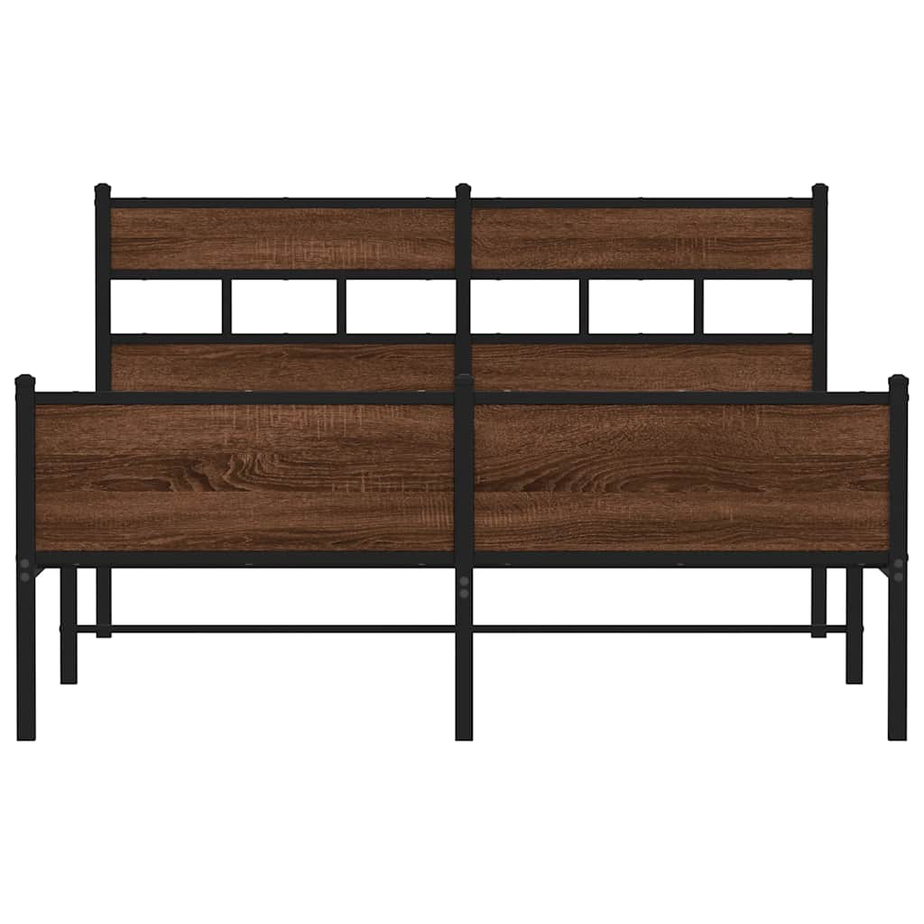 Metalni okvir kreveta bez madraca smeđa boja hrasta 160x200 cm