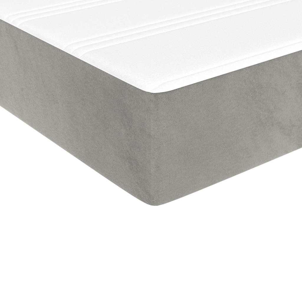 Madrac s oprugama srednje tvrdoće svjetlosivi 100x210x20 cm baršunasti