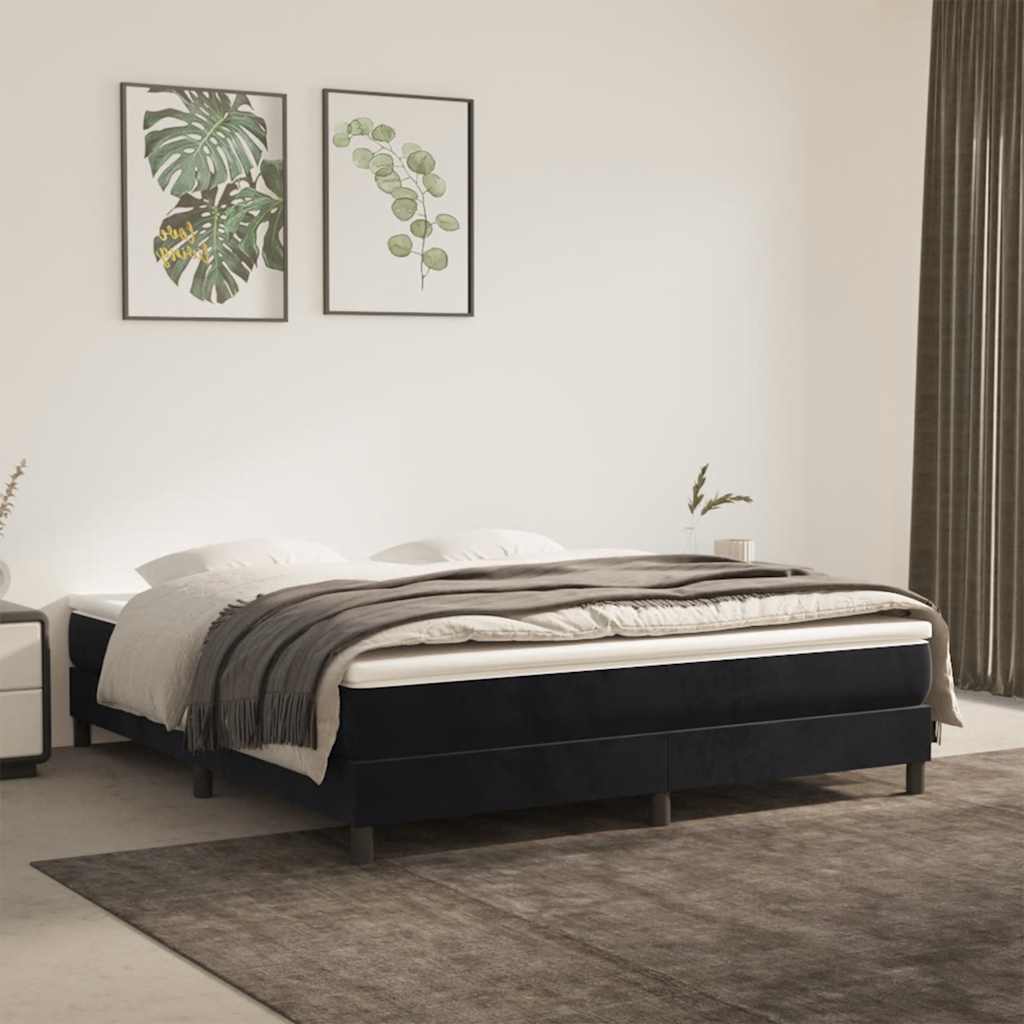 Madrac s džepičastim oprugama srednje tvrdoće crni 160x210x20 cm baršunasti