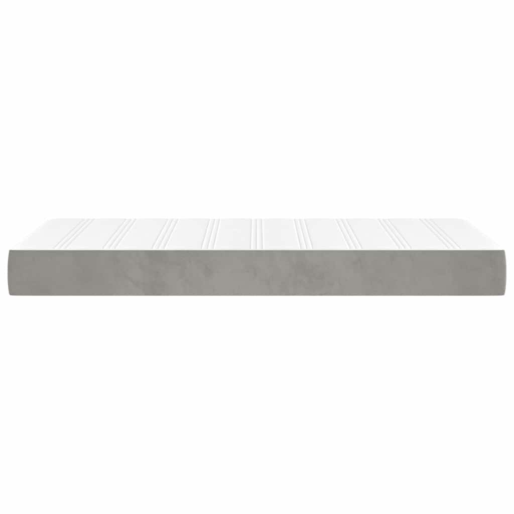 Madrac s oprugama srednje tvrdoće svjetlosivi 90x220x20 cm baršunasti
