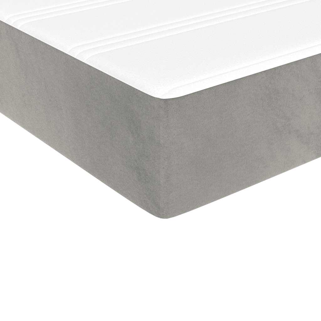 Madrac s oprugama srednje tvrdoće svjetlosivi 90x220x20 cm baršunasti