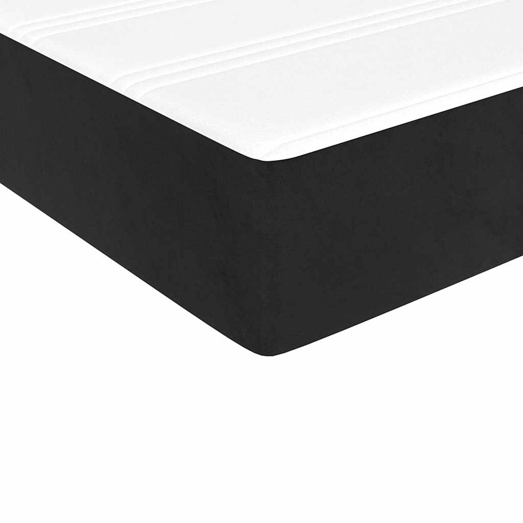 Madrac s džepičastim oprugama srednje tvrdoće crni 90x220x20 cm baršunasti