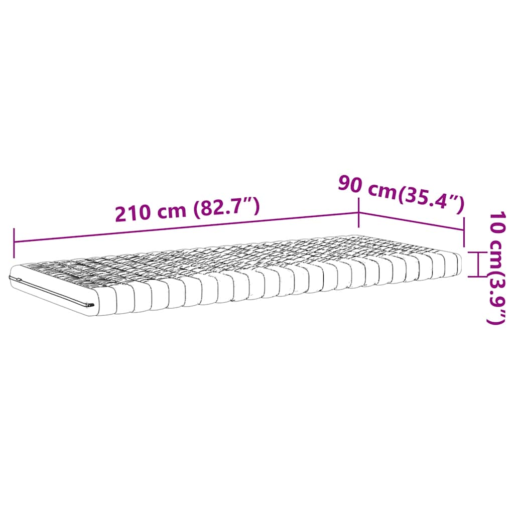 Madrac od pjene bijeli 90x210 cm 7 zona tvrdoća 20 ILD