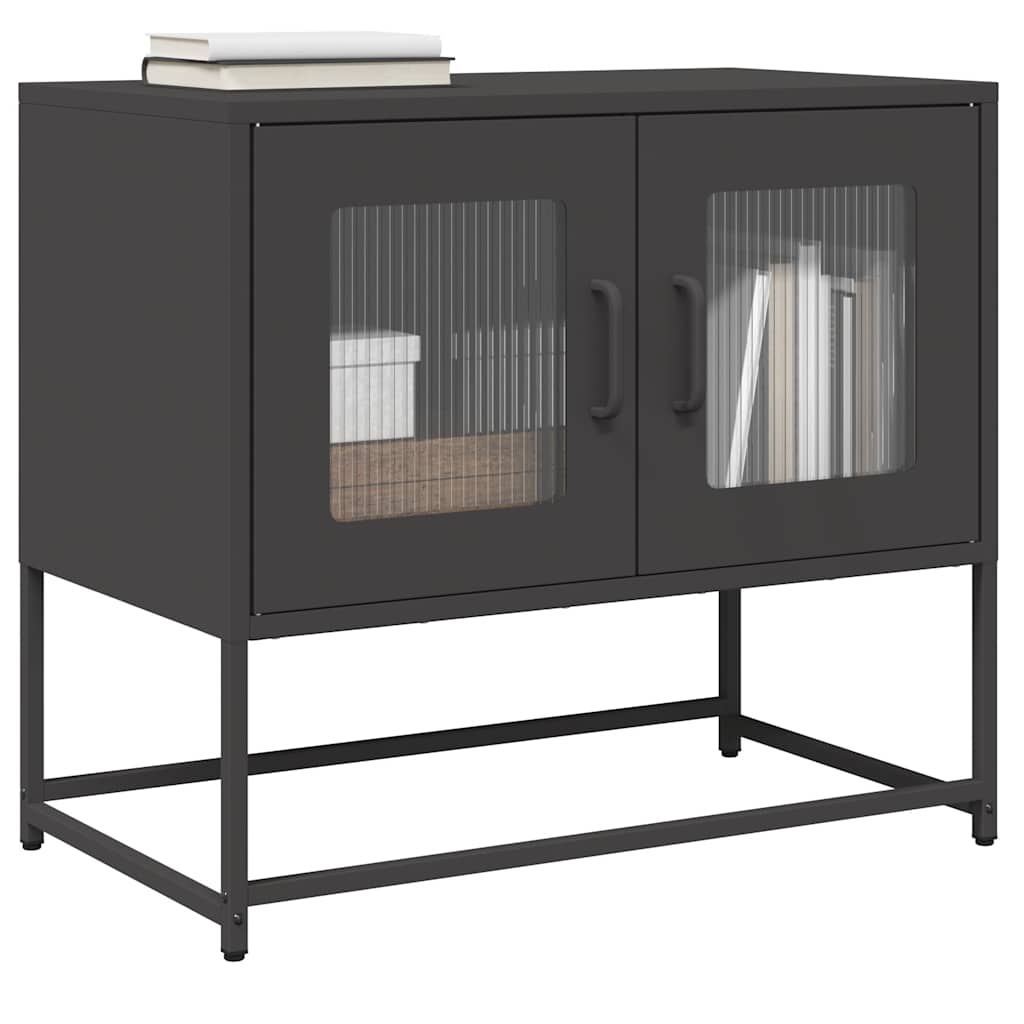 TV ormarić crni 68x39x60,5 cm hladno valjani čelik