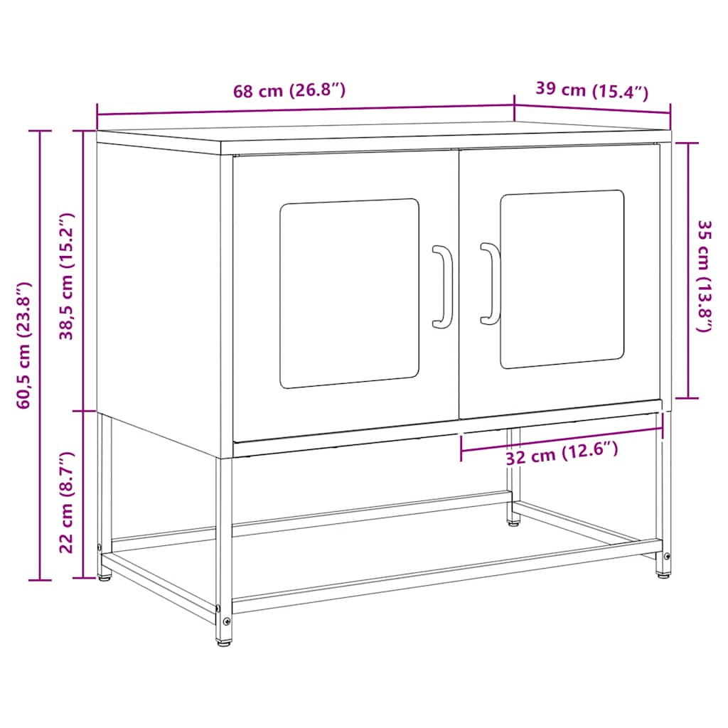 TV ormarić antracit 68x39x60,5 cm hladno valjani čelik