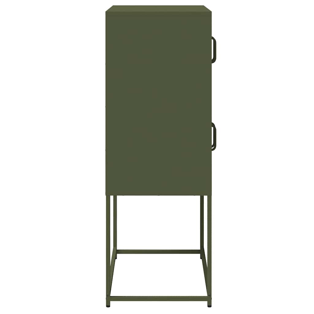 Visoka ploča maslinasto zelena 68x39x107 cm čelik