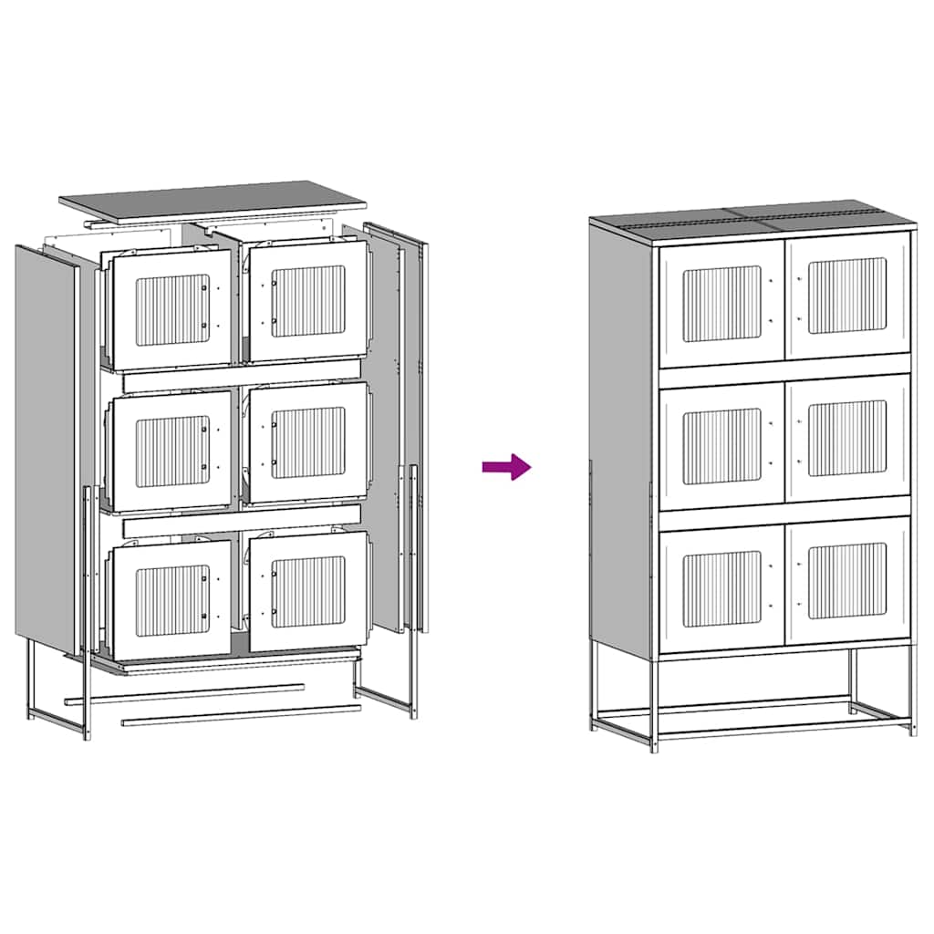 Visoka ploča maslinasto zelena 68x39x123 cm čelik