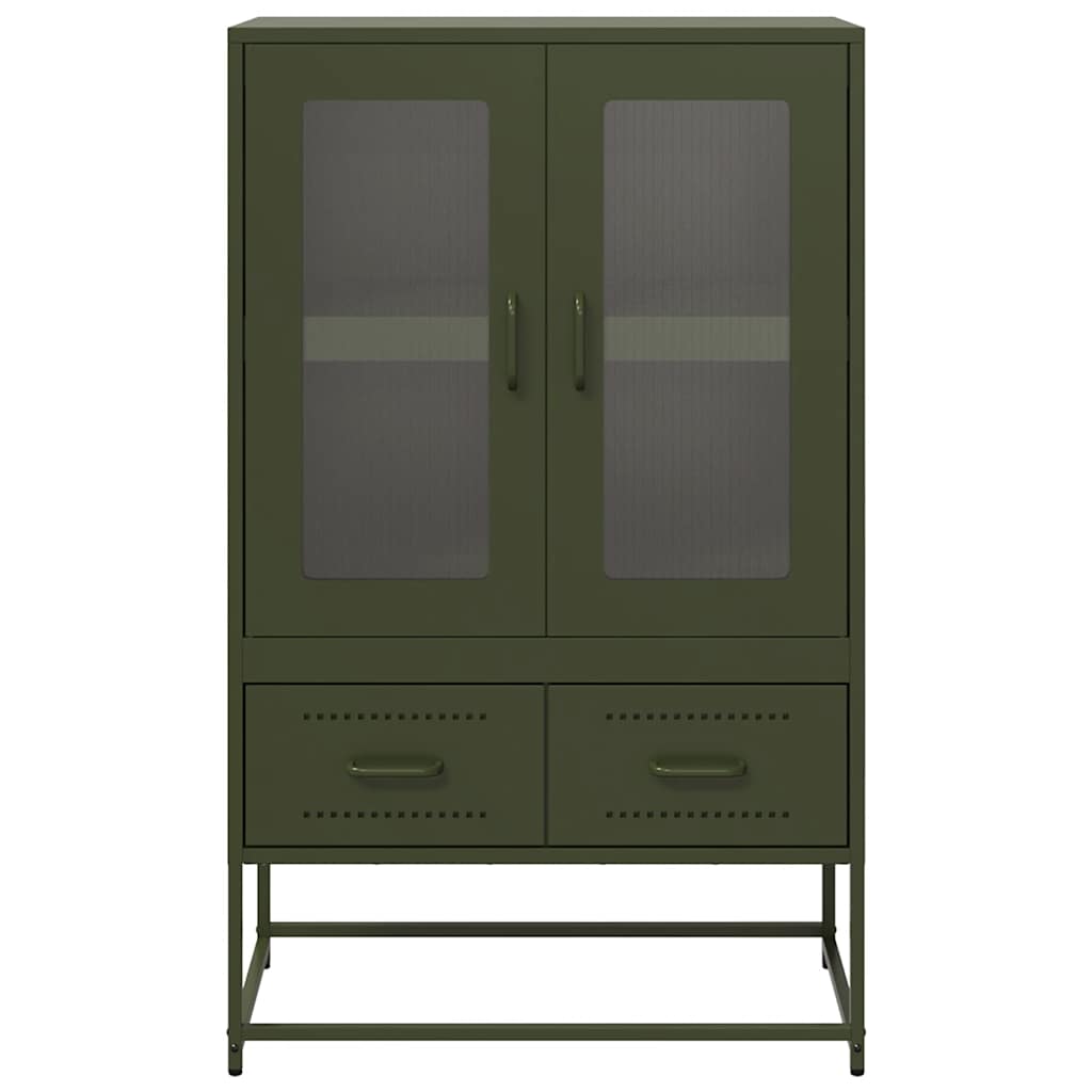 Visoka komoda maslinastozeleni 67 x 39 x 111,5 cm od čelika