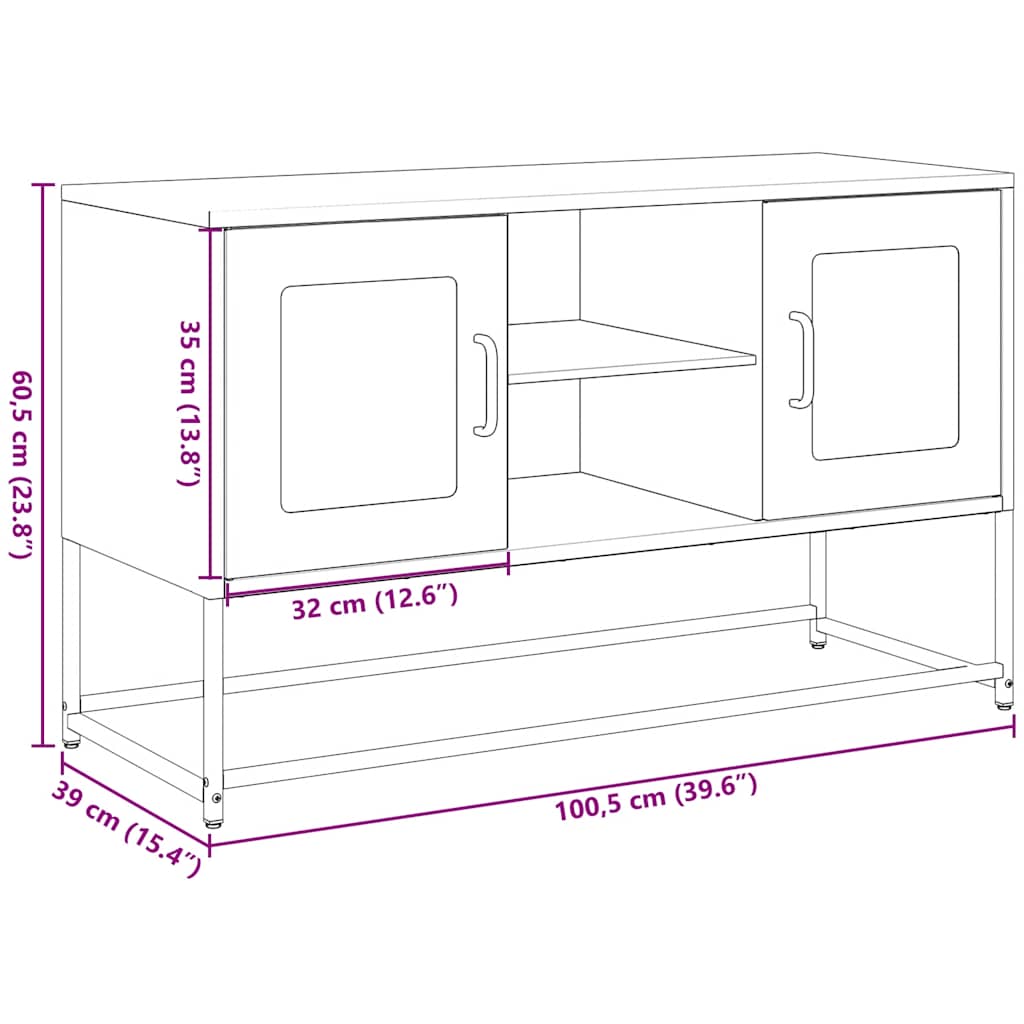 TV ormarić crni 100,5x39x60,5 cm čelični