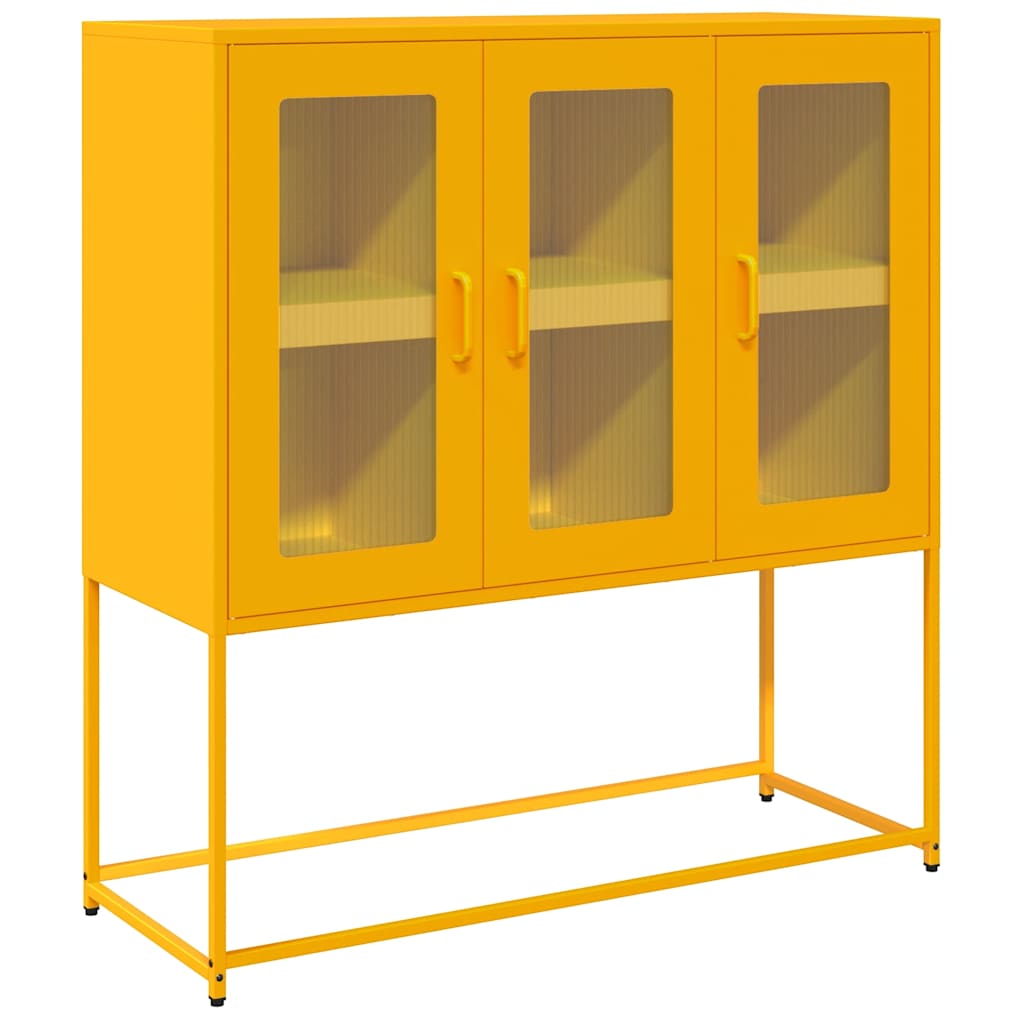 Komoda boja senfa 100,5x39x107 cm hladno valjani čelik