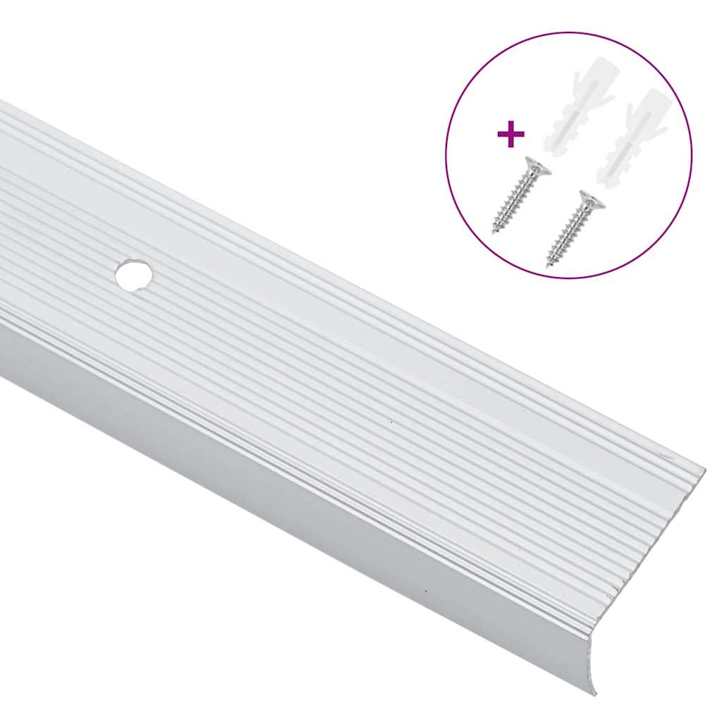 Profili za rubove stepenica 30 pcs Srebrno 67 x 3 x 2 cm