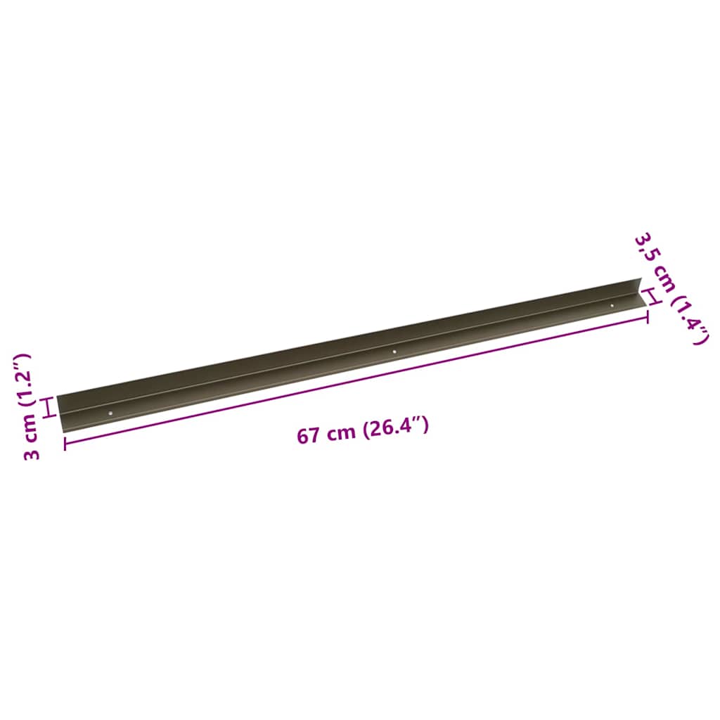 Profili za rubove stepenica 10 pcs Šampanjca 67 x 3.5 x 3 cm