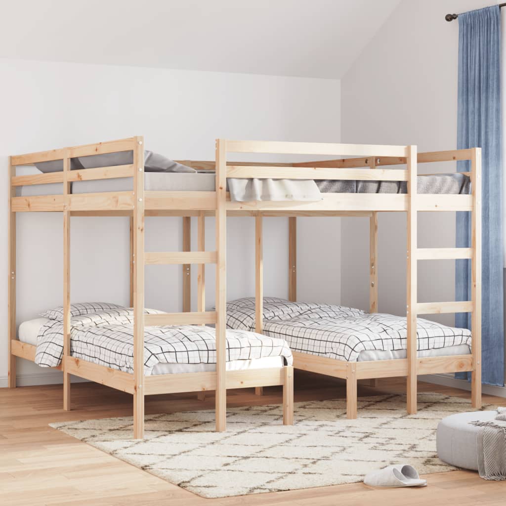 Trostruki okvir kreveta na kat 200x200/80x200 cm od borovine