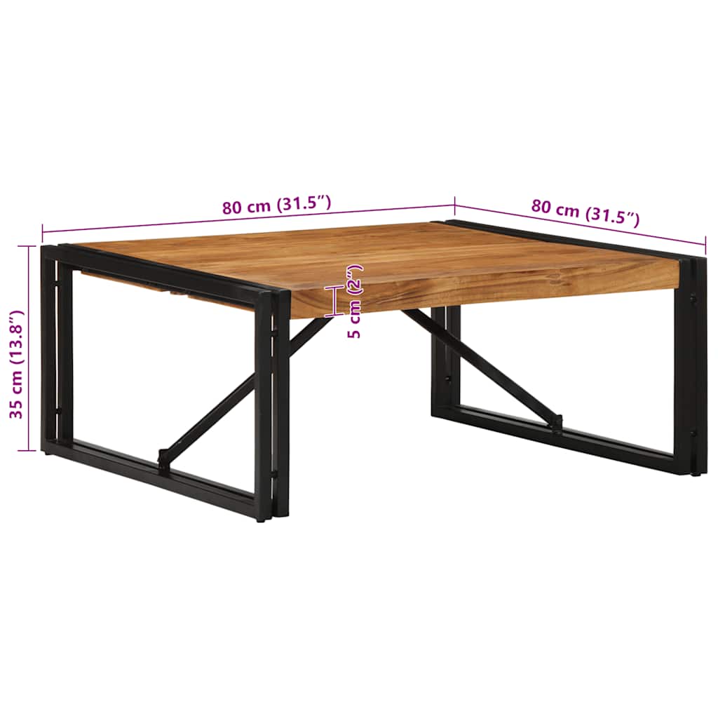 Stolić za kavu 80x80x35 cm od masivnog bagremovog drva