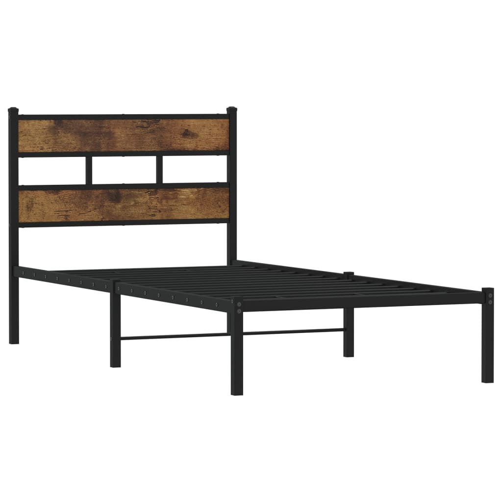 Metalni okvir kreveta bez madraca boja hrasta 80x200 cm