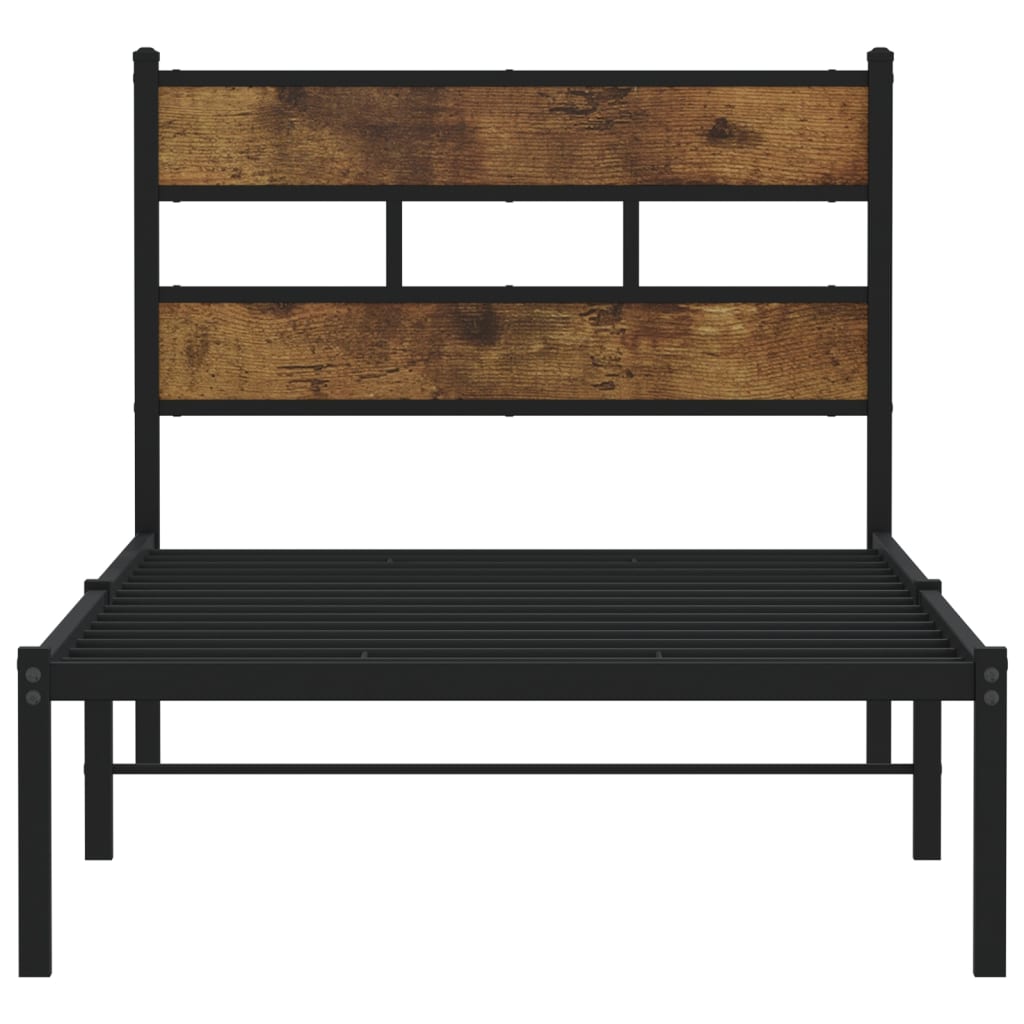 Metalni okvir kreveta bez madraca boja hrasta 100x190 cm