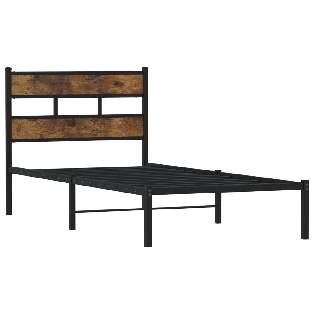 Metalni okvir kreveta bez madraca boja hrasta 107x203 cm