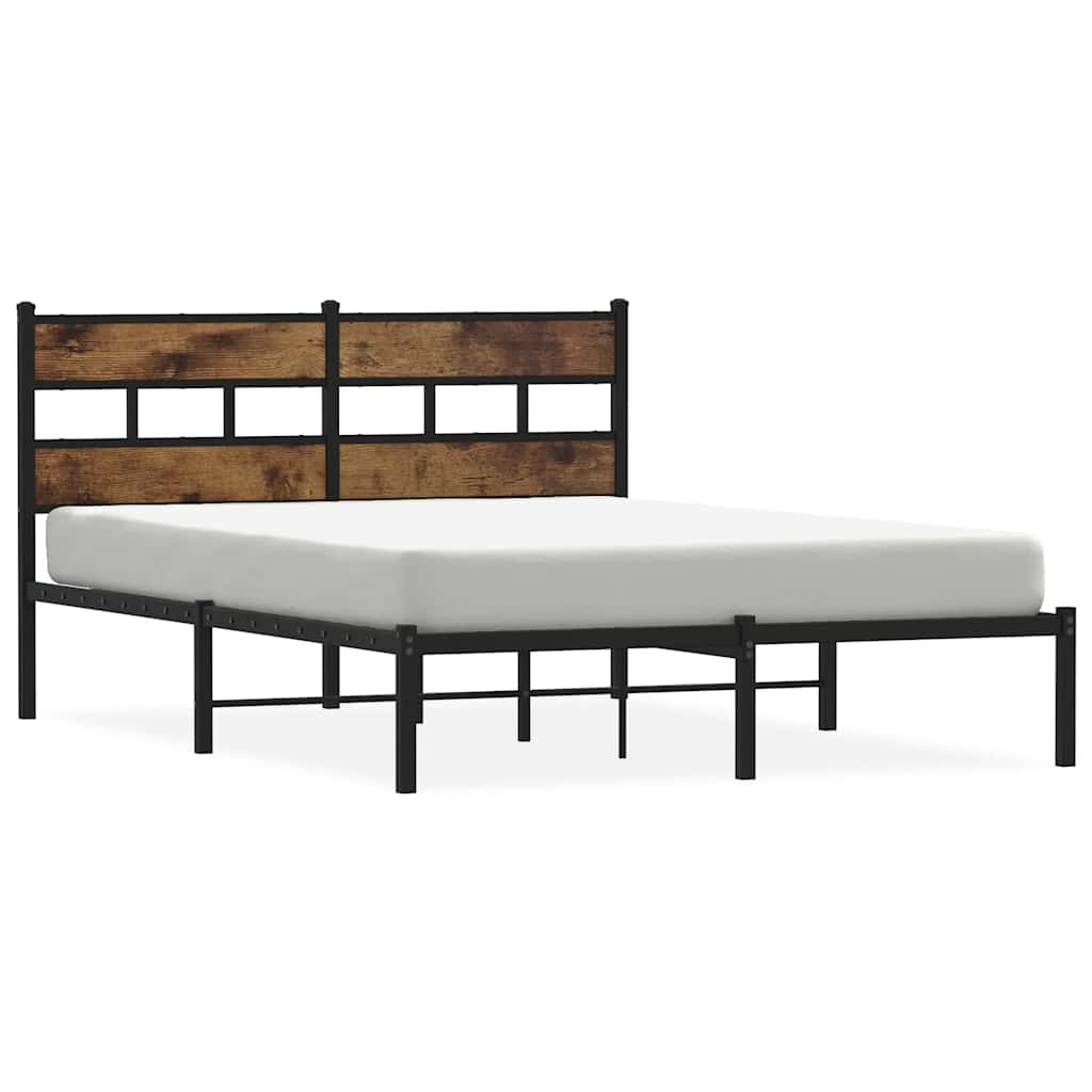 Metalni okvir kreveta bez madraca boja hrasta 140x190 cm
