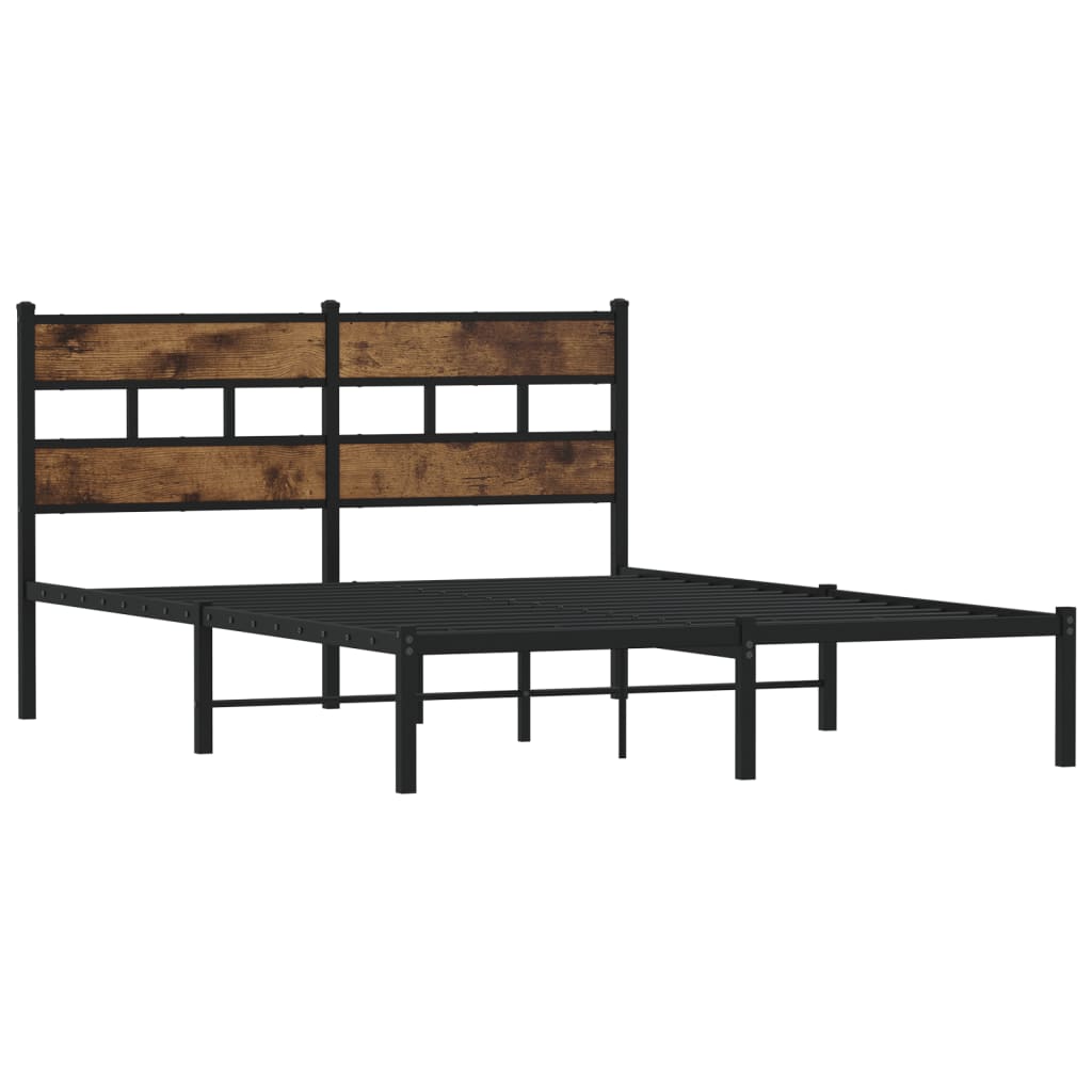 Metalni okvir kreveta bez madraca boja hrasta 140x200 cm