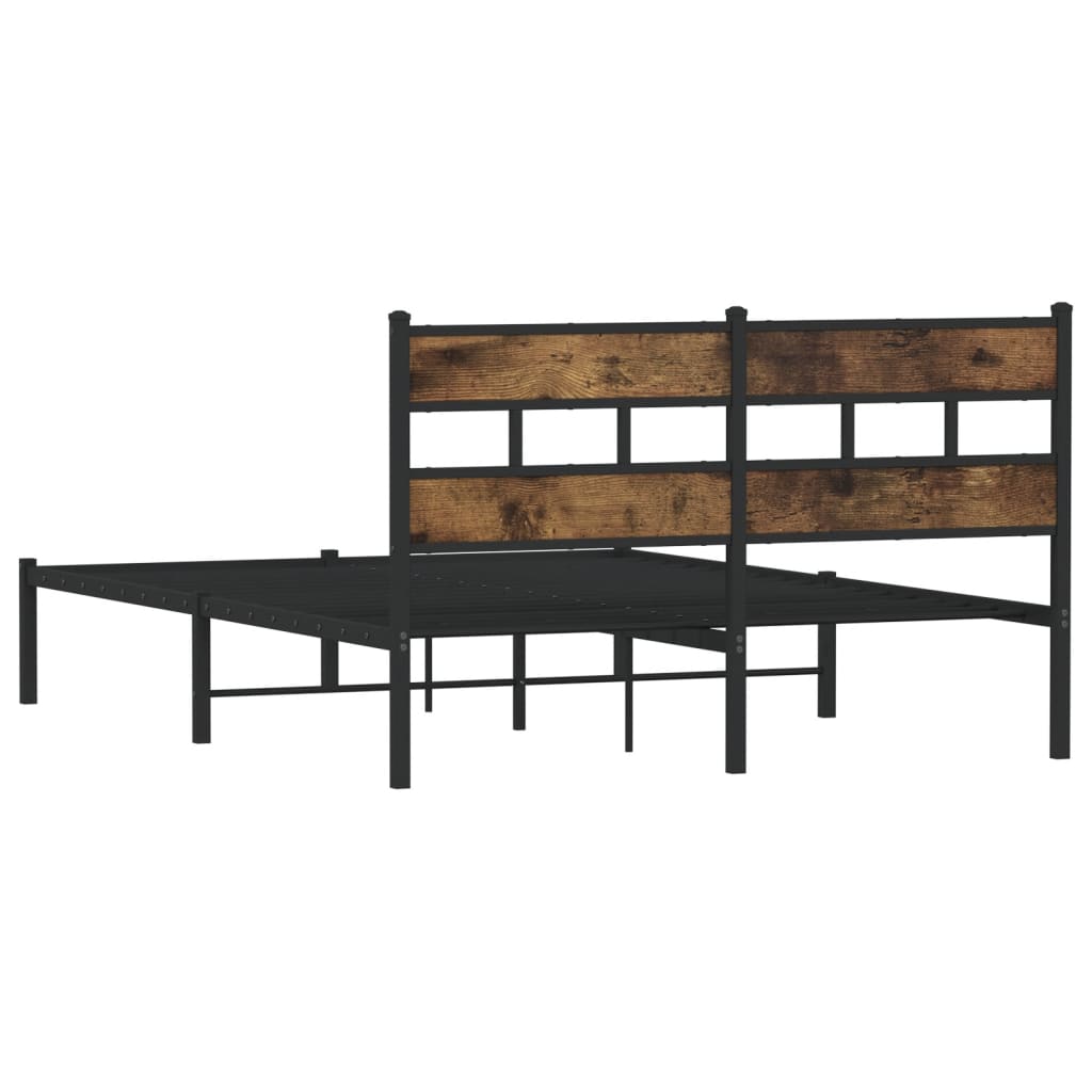 Metalni okvir kreveta bez madraca boja hrasta 140x200 cm