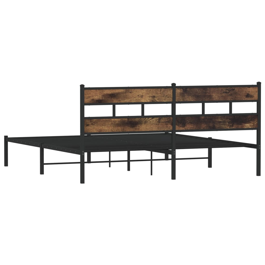 Metalni okvir kreveta bez madraca boja hrasta 183x213 cm