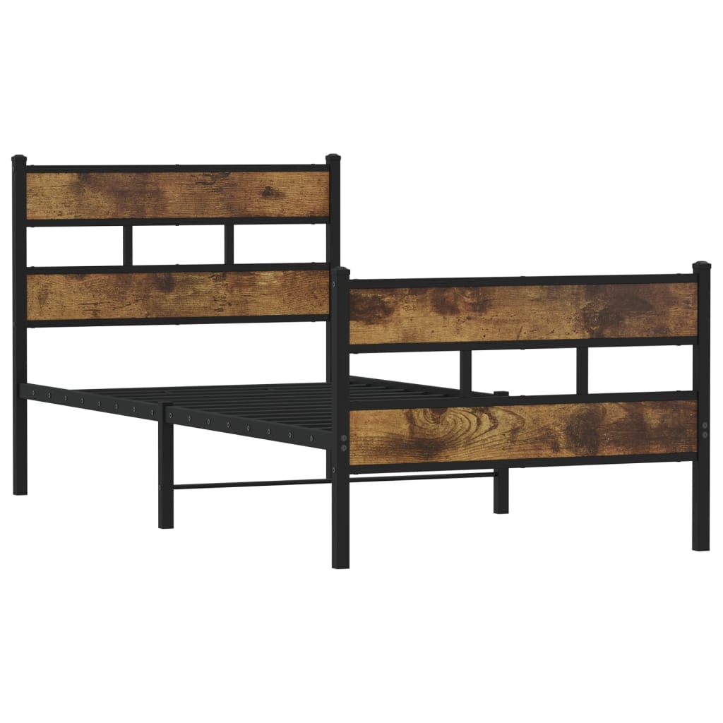 Metalni okvir kreveta bez madraca boja hrasta 100x200 cm