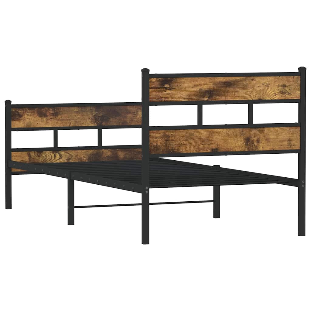 Metalni okvir kreveta bez madraca boja hrasta 107x203 cm