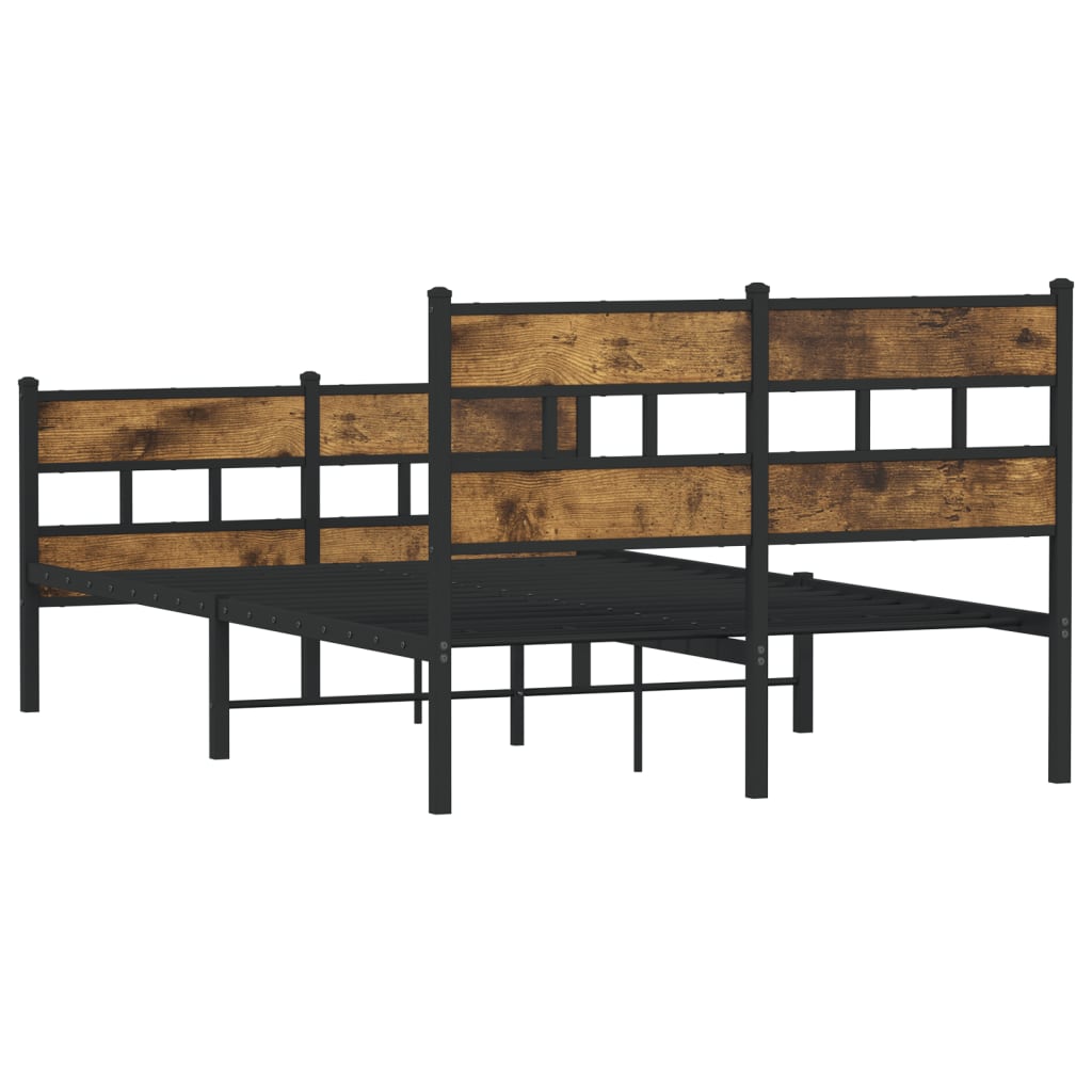 Metalni okvir kreveta bez madraca boja hrasta 120x190 cm