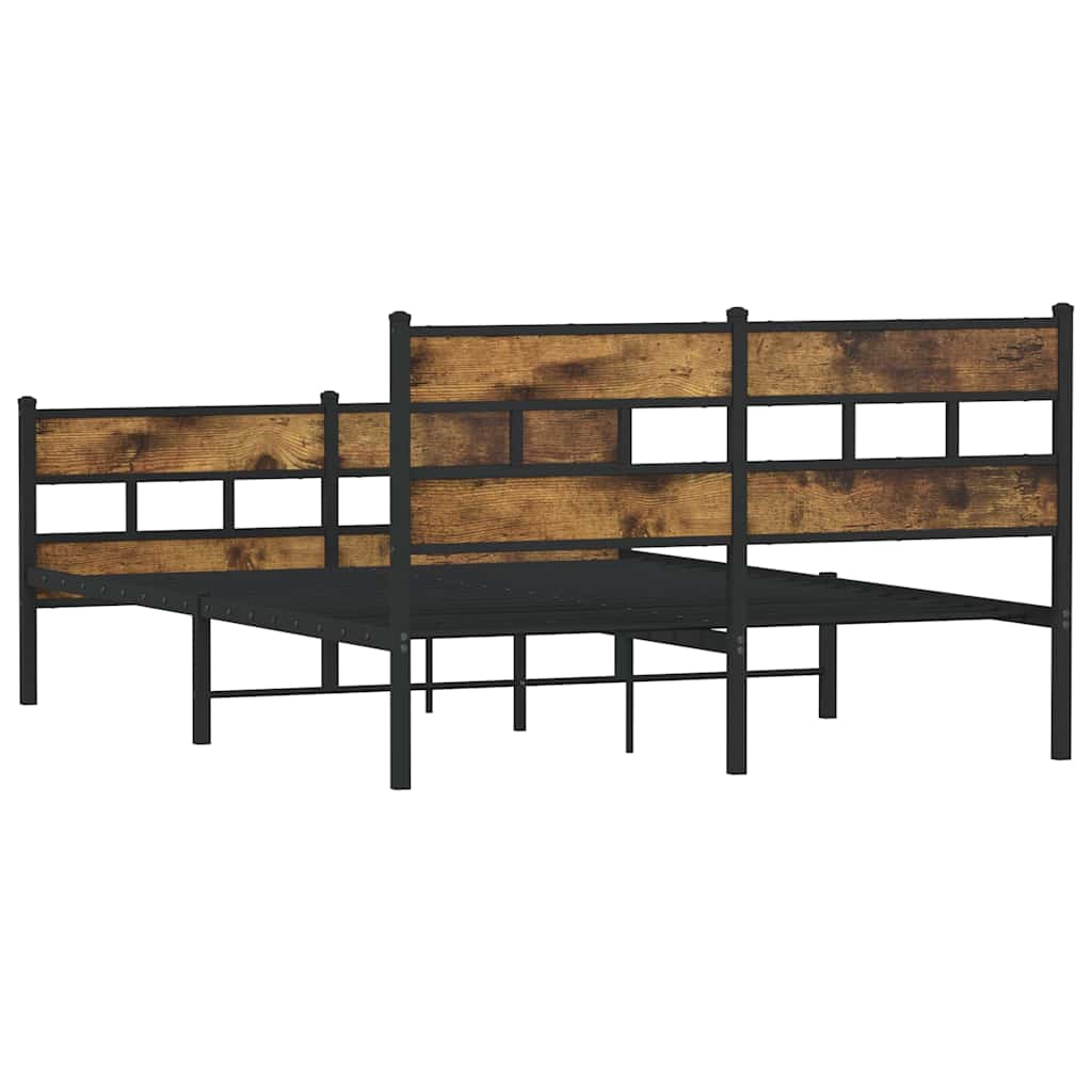 Metalni okvir kreveta bez madraca boja hrasta 140x190 cm